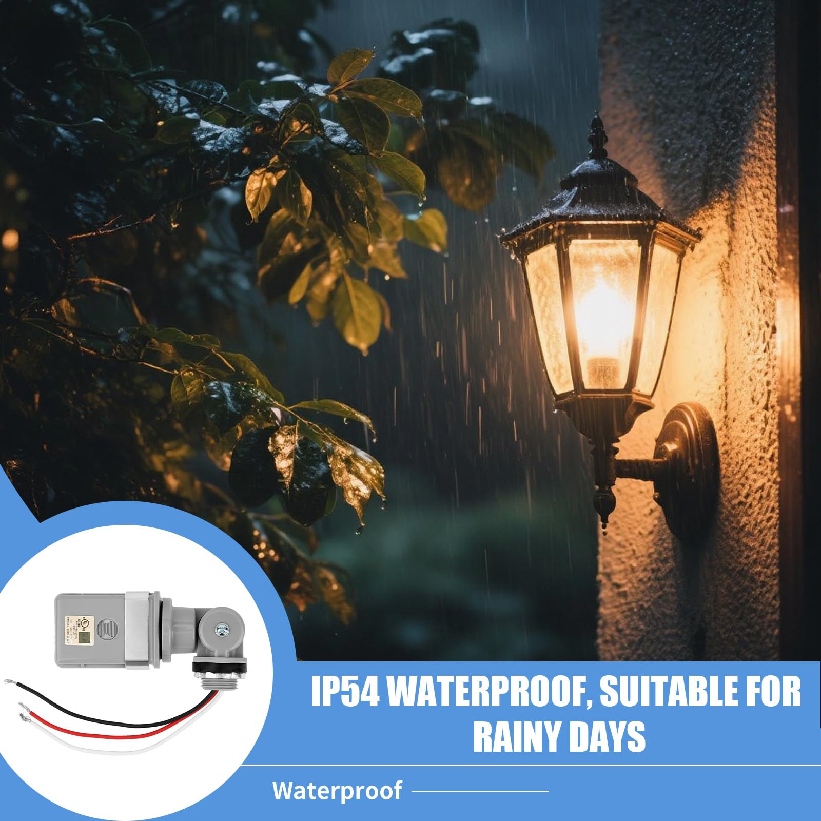 BTFO Photocell Sensor for Outdoor Lights 120VAC 50/60Hz Controls Lighting Dusk to Dawn IP54 Waterproof Photoelectric Switch with Swivel Mount for LED/Halogen/CFL in Street Yard Landscape - Image 3