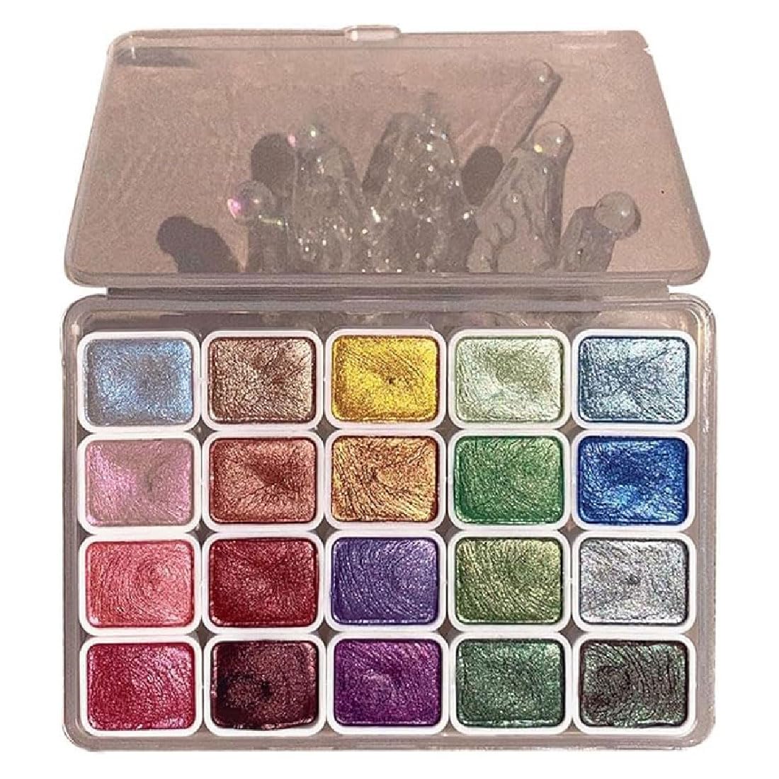 Forestey Shifting Watercolor Set - 20 Pearl & Metallic Colors, Perfect for Artists & Lovers of Painting
