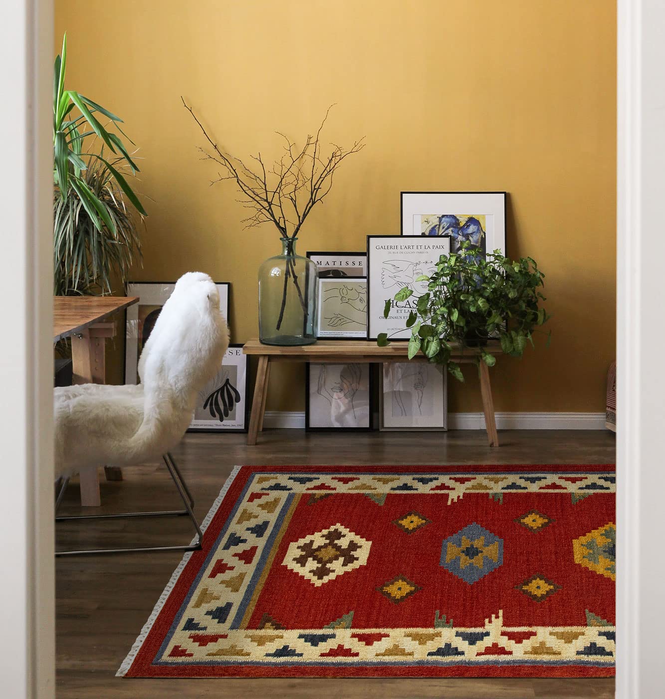 Kilim Tapis Tissé à la Main en laine pour une ambiance chaleureuse