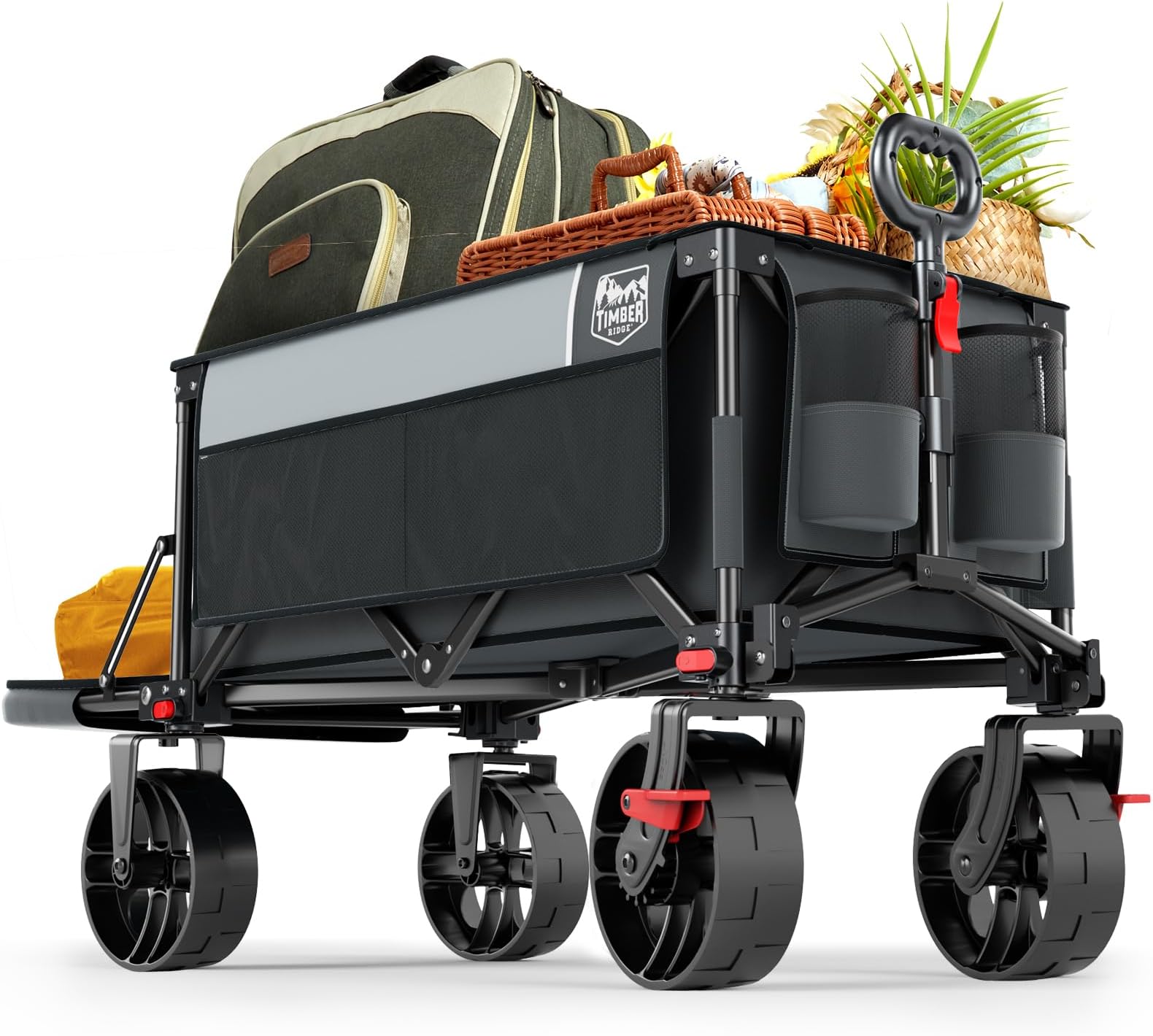 Folding Wagon TIMBER RIDGE Extended Cart With Brakes And