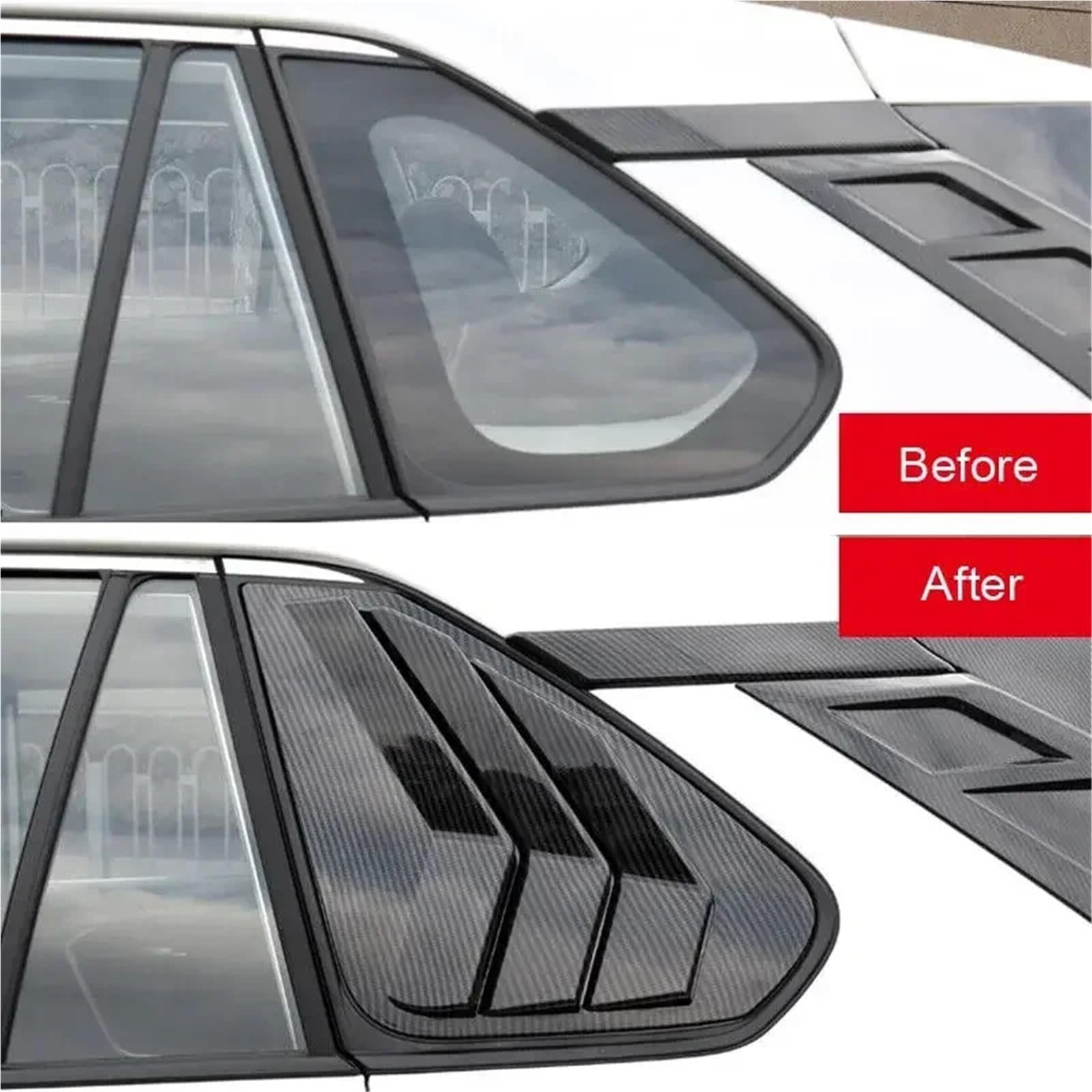 Dekoracja boczna błotników Pasuje do Toyota RAV4 2019-2023 Osłona żaluzji tylnej szyby Osłona bocznego otworu wentylacyjnego(Carbon Look)