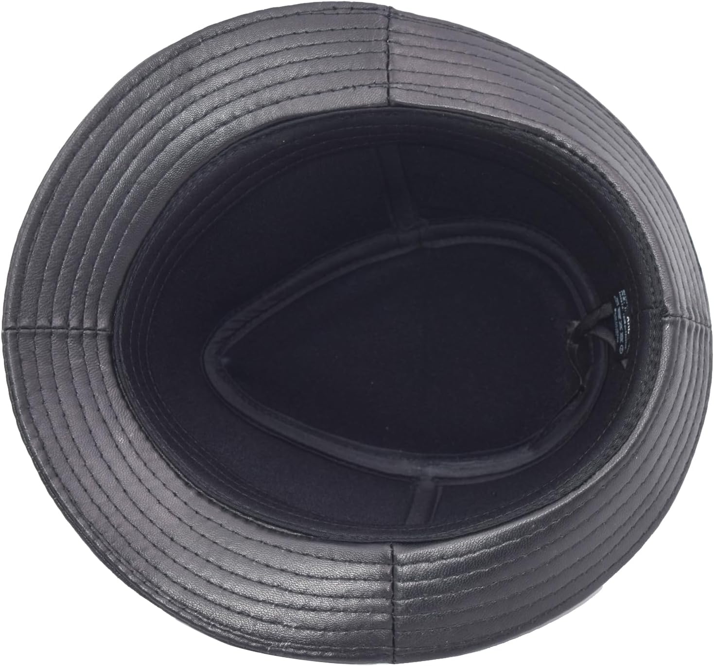 Genuine Leather Jazz Hat Short Brim Classic Fedora Porkpie Hat - Image 8