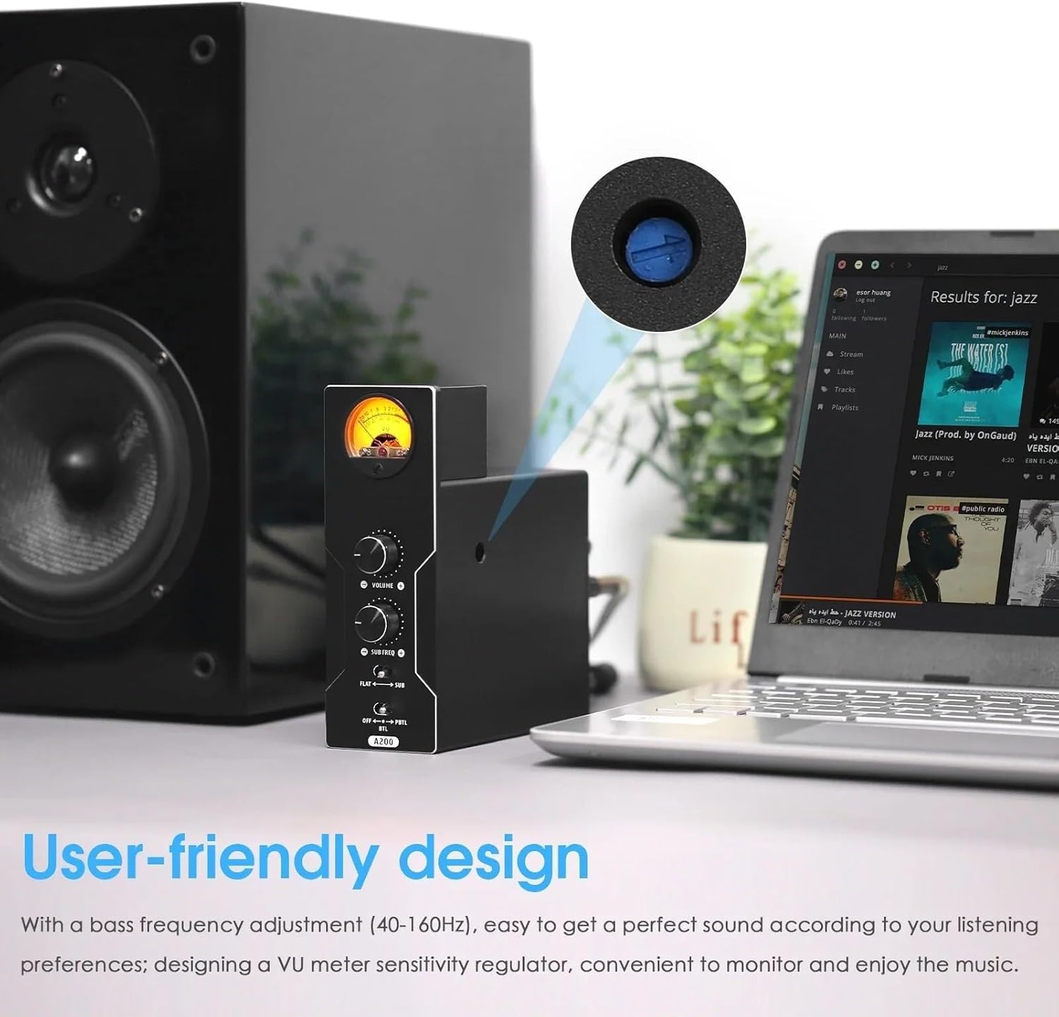 Stereo Digital Amplifier,Audio Preamplifier, with Mono/2.0 Channel Stereo Mode and Full Range/subwoofer Mode Switching, Suitable for HiFi Home and Desktop Audio Systems