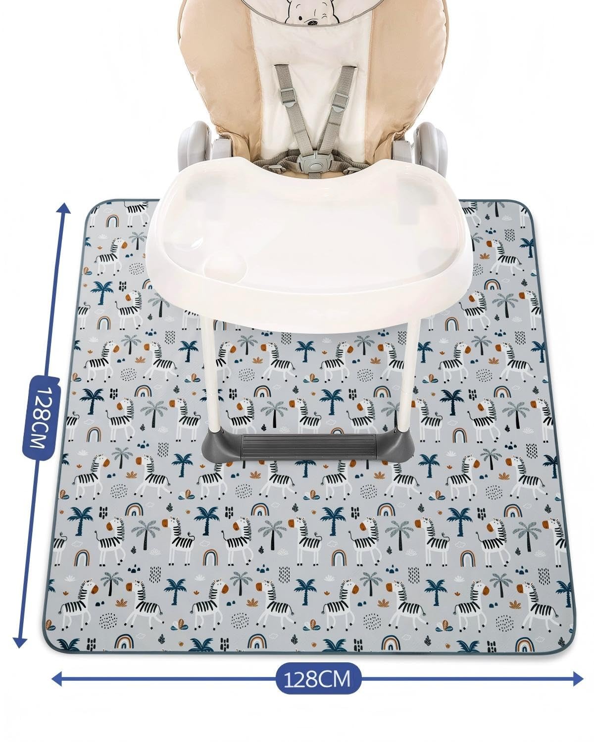 Blissful Diary Baby Splat Mat for Under High Chair 128 x 128 cm (50.4 x 50.4") Inch Wipeable Splash Mat - Image 3