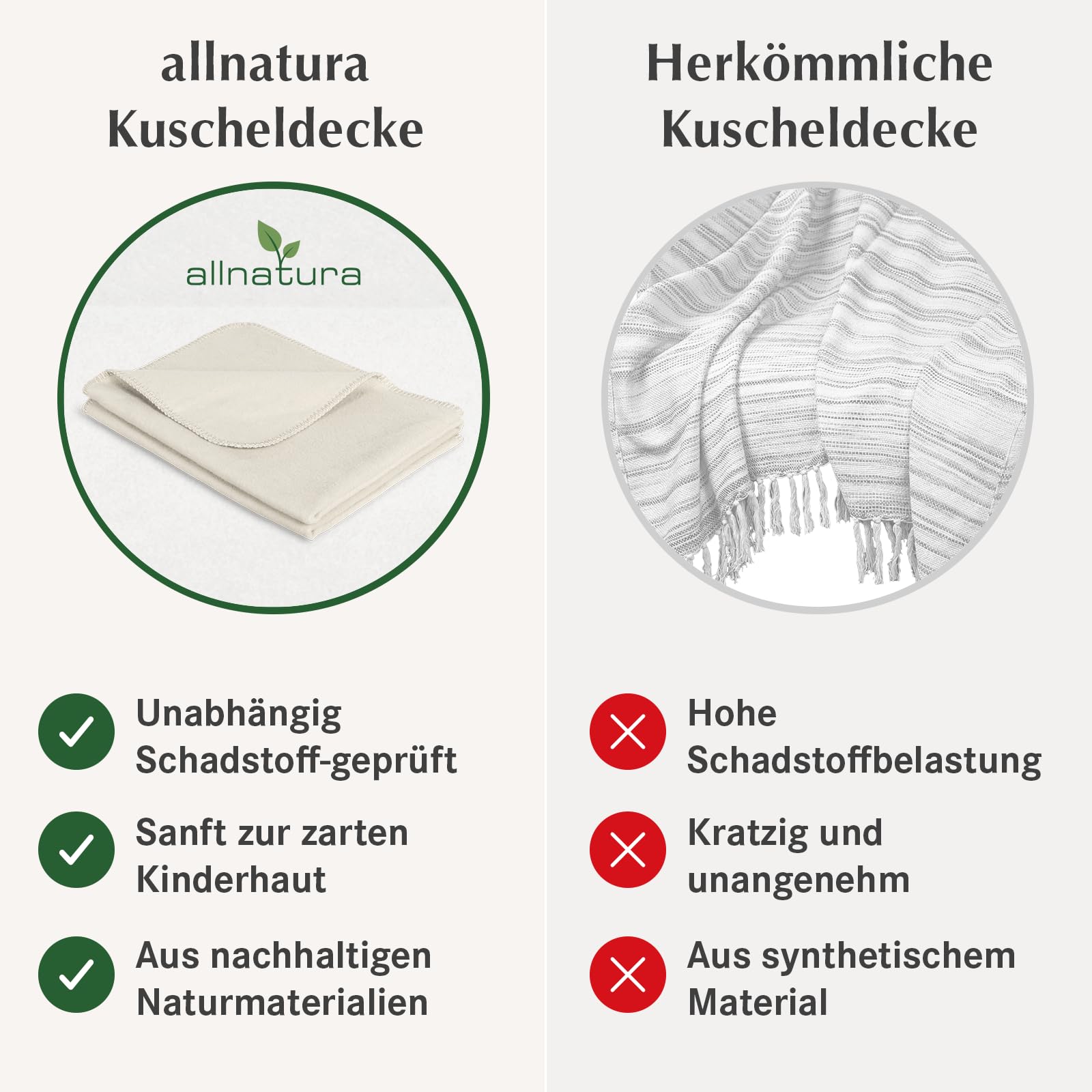 allnatura COTONA-Bambini Kinder Sommer-Kuscheldecke 100x150 cm Bio-Baumwolle Made in Germany