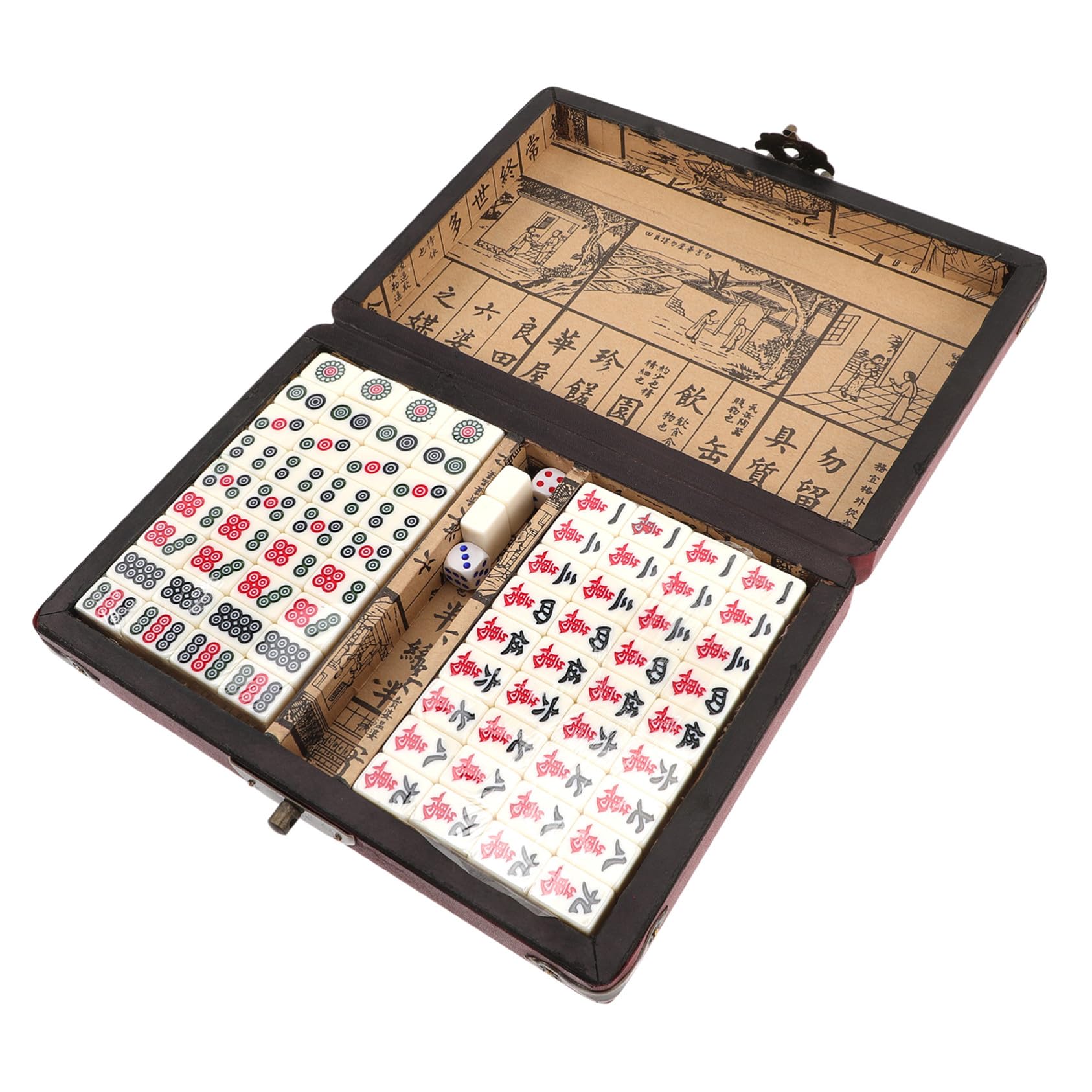 ORFOFE Tragbares Mahjong Satz 1 Satz Acryl und Holz für Zuhause | Kompakte Größe, Leicht zu Transportieren, Geeignet für Partys und Reisespiel