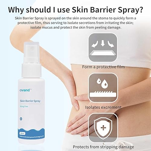 Miniatura 6 de Spray de barrera para la piel de ostomía de 1.0 fl oz, sin alcohol y sin picazón para el cuidado de la ostomía, aerosol de barrera de la piel,