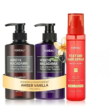 KUNDAL Korean Shampoo and Conditioner Set & Texturizing Hair Spray