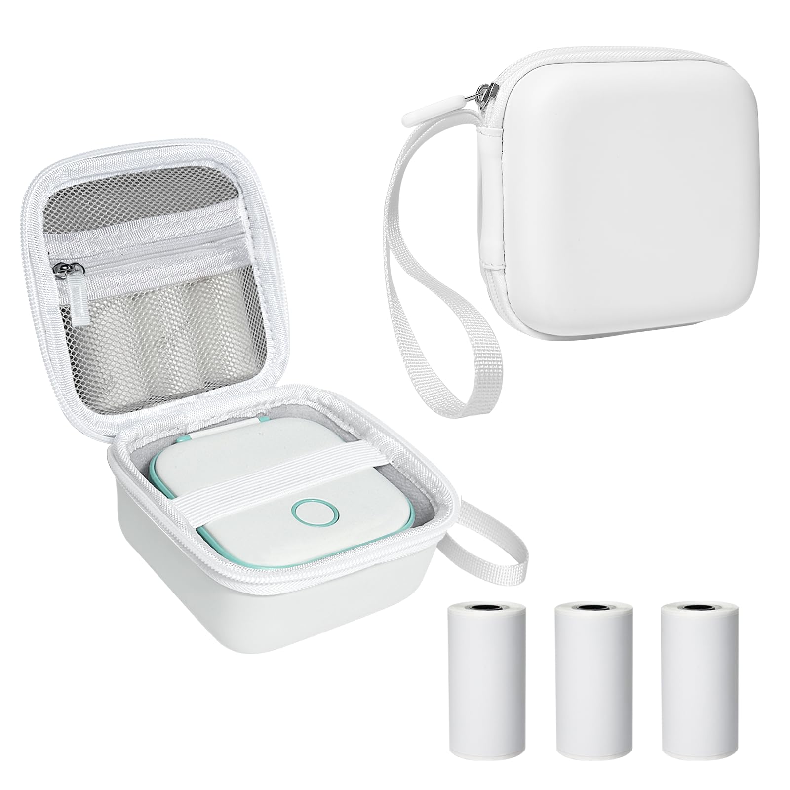 Funda para impresora Phomemo M02 Mini rígida antiimpactos con 3 rollos adhesivos 7