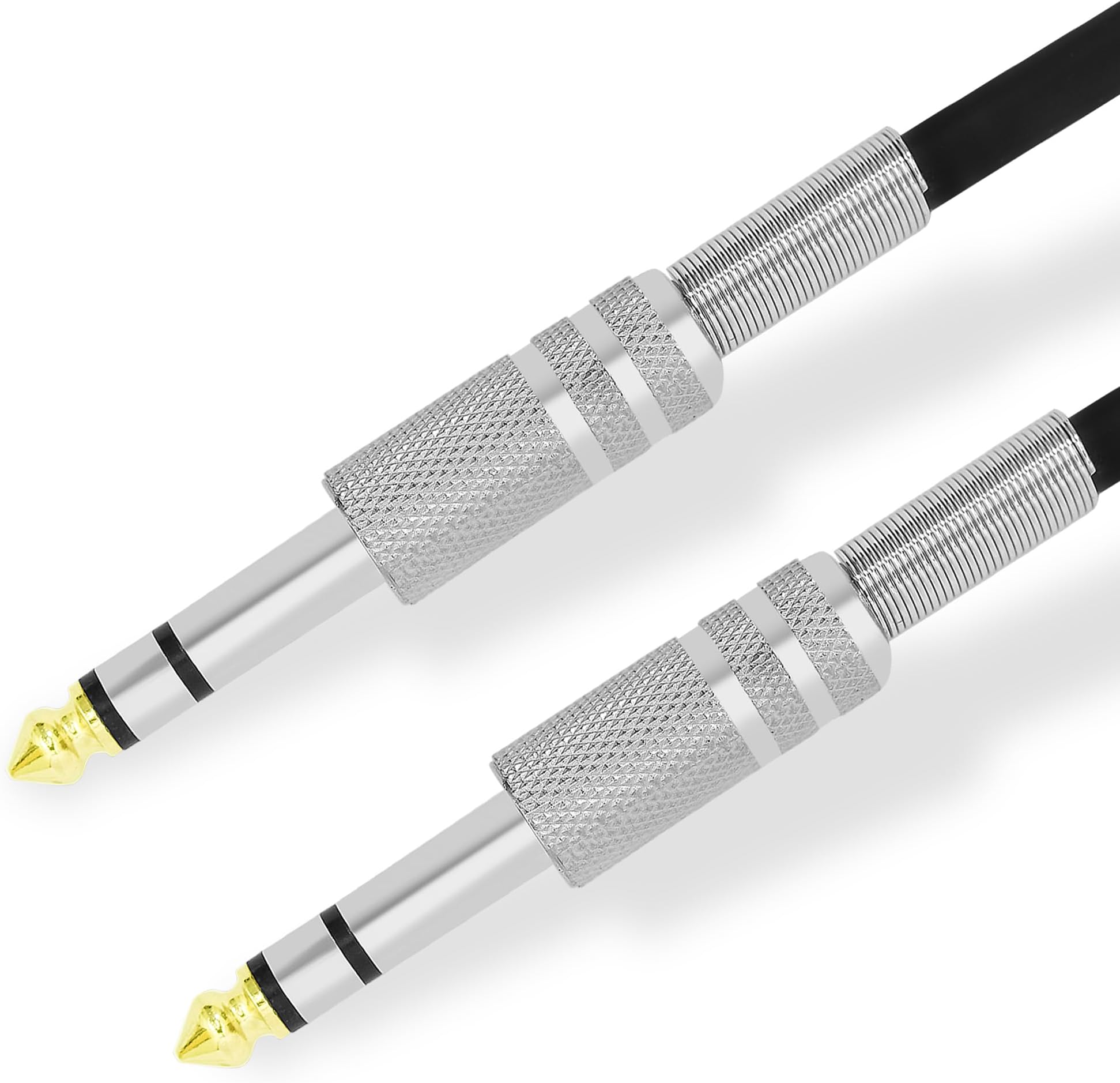 - KEBILSHOP 6.35 mm Trs 1/4 Guitar Cable - 6.35mm Stereo Jack Instrument Cable,electric guitar cable for amplifier Bass,Electric Mandolin,TRS SILVER JACK (5 Meter/16 FeeT)