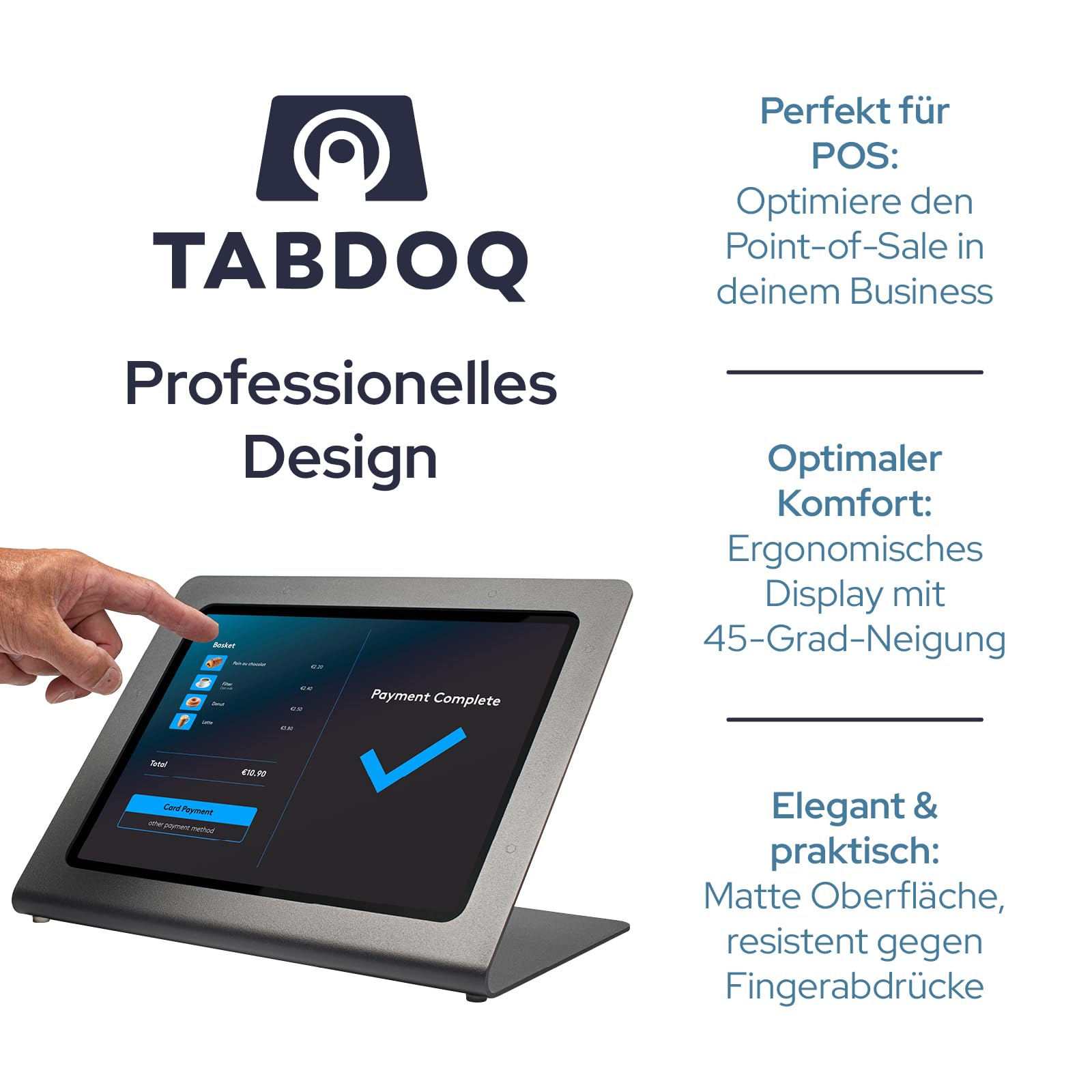 POS - Diebstahlsicherer Tablet-Ständer kompatibel mit Samsung A11+ | Sicherer Metall-Tablet-Ständer für Business POS & Einzelhandel | Tablet-Halterung