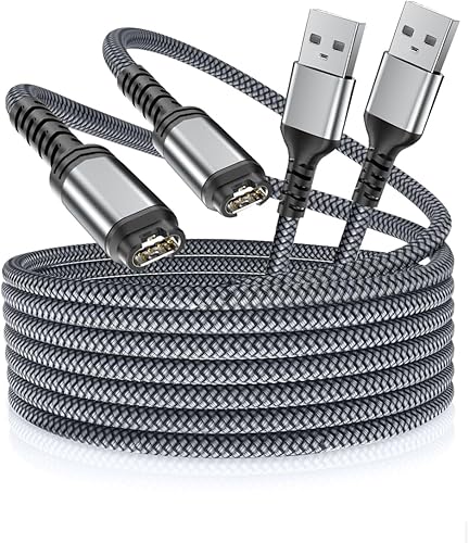 Paquete de 2 cables de carga para Garmin Watch 1.8M, cable de alimentación de nailon para Fenix 5 6 6S 6X 7 7S 7X Plus, Forerunner 745 935 945 45