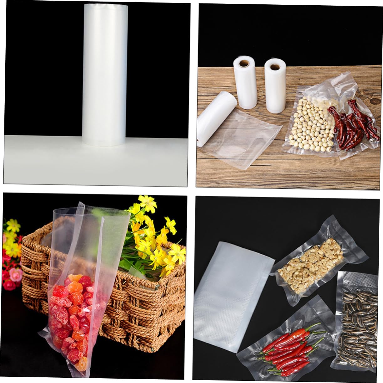 Alipis 2 Rolls Vacuum Sealing Bags Food Storage Freezer Airtight Packaging Healthy Material Microwave Boil Safe