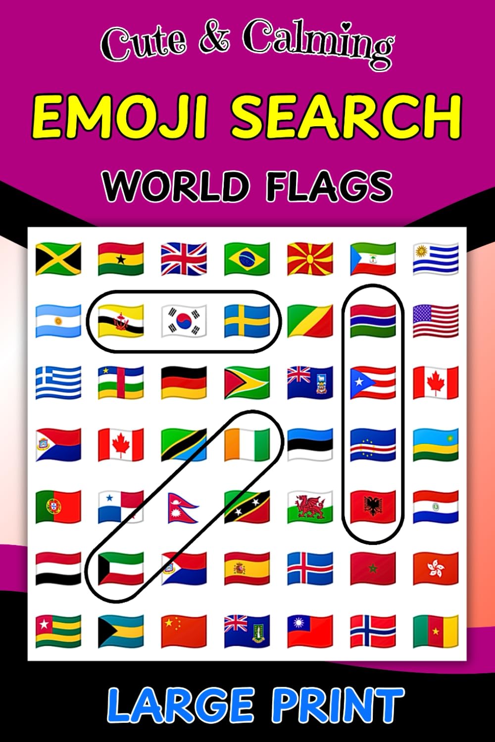 Emoji Word Search Puzzles: World Flags (Emoji Word Search Puzzle Books)