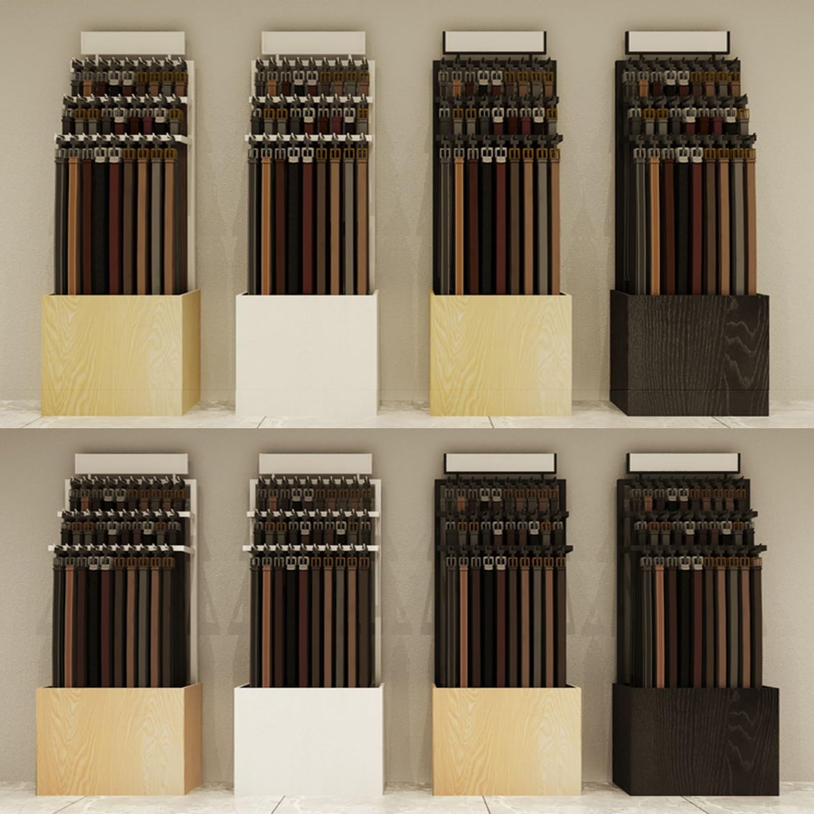 Estantes de exhibición de Cinturones de pie para Venta minorista, Ganchos Colgantes para Tiendas de Ropa, Organizador de Cinturones, Bufandas, chales, Bolsos, j,A-50x25x165CM