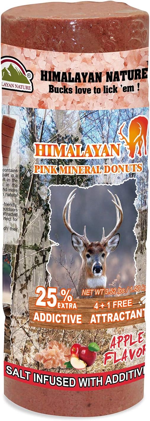 Pink Mineral Deer Salt Donuts with Apple Flavor -Deer Love to Lick | 3.52 LBS