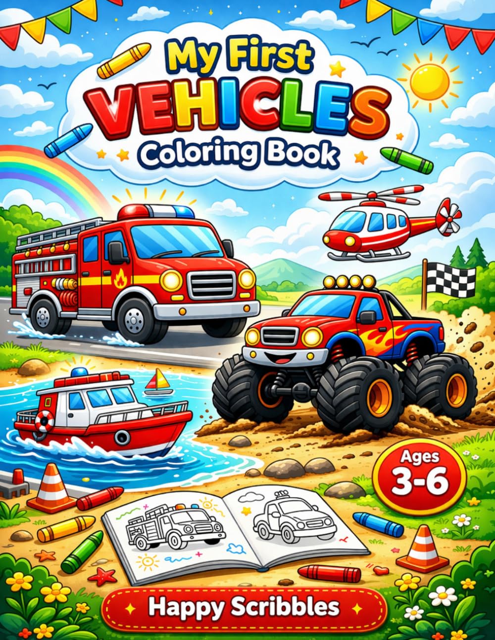 My First Vehicles Coloring Book: Bold Outlines and Simple Designs for Little Artists