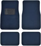BDK Prime 4PC Ensemble de tapis de voiture de plancher avec un talon de sécurité en vinyle pour voiture, camion, SUV, Coupé Sedan, Noir (MT-100-BK)