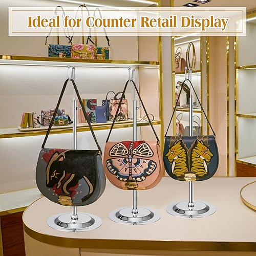 Miniatura 6 de Therwen 6 soportes de exhibición para bolso, soporte de exhibición de bolso para exhibir un solo gancho, soporte de exhibición de bolso de altura