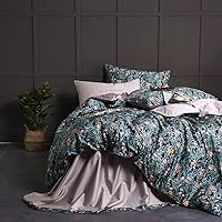 Vista 23 de Cupocupa Juego de funda de edredón tamaño King, diseño floral bohemio, juego de funda de edredón para cama de tamaño King, ropa de cama suave