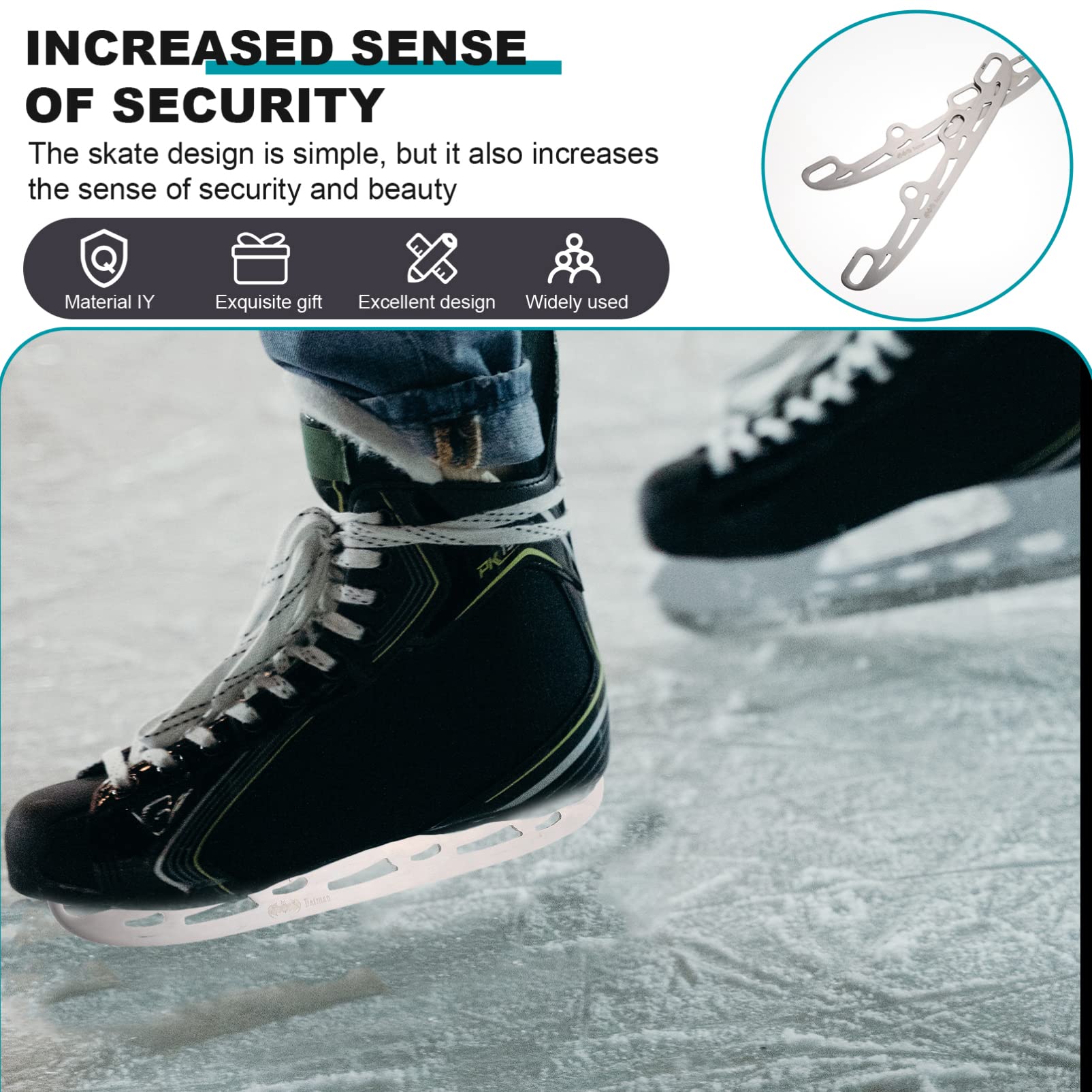 BESPORTBLE 1 Set Pattini Da Ghiaccio Lame Di Ricambio Kit Lame Di Scarpe Pattinaggio Pattini A Rotelle Per Esterni Attrezzature Pattinaggio A Rotelle Hockey Su Ghiaccio Pattini Lame In Lega