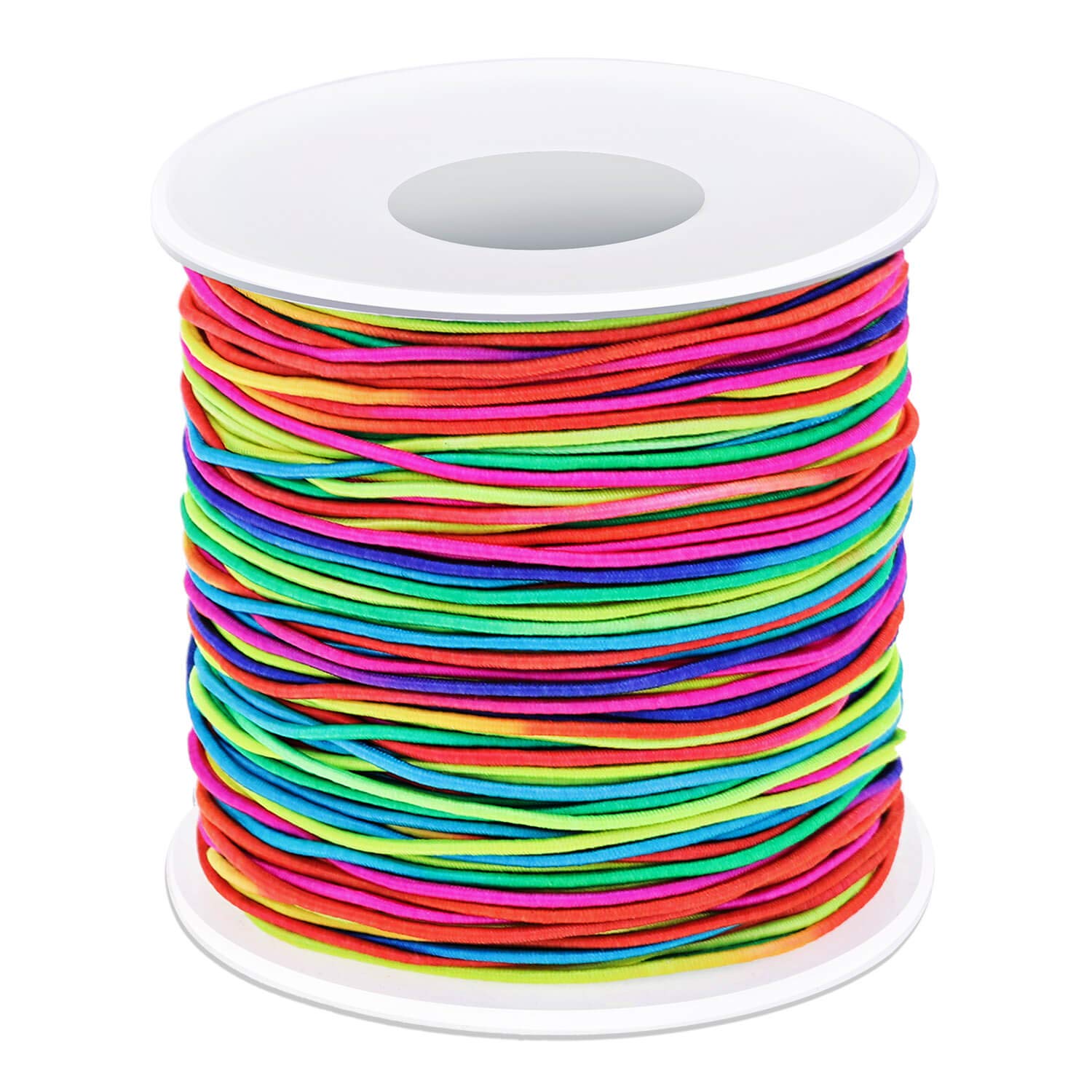 Elastic String for Bracelets, Selizo Bracelet Bead String Elastic Cord for Bracelets, Necklace, Beading, Jewelry Making and Braided Hair Styling (1.2 MM, 109 Yards, Rainbow Color)