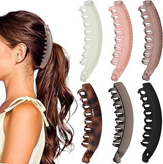 6 Pack 5 Inch Banana Hair Clips for Women Thin Fine Thick Hair,Strong Banana