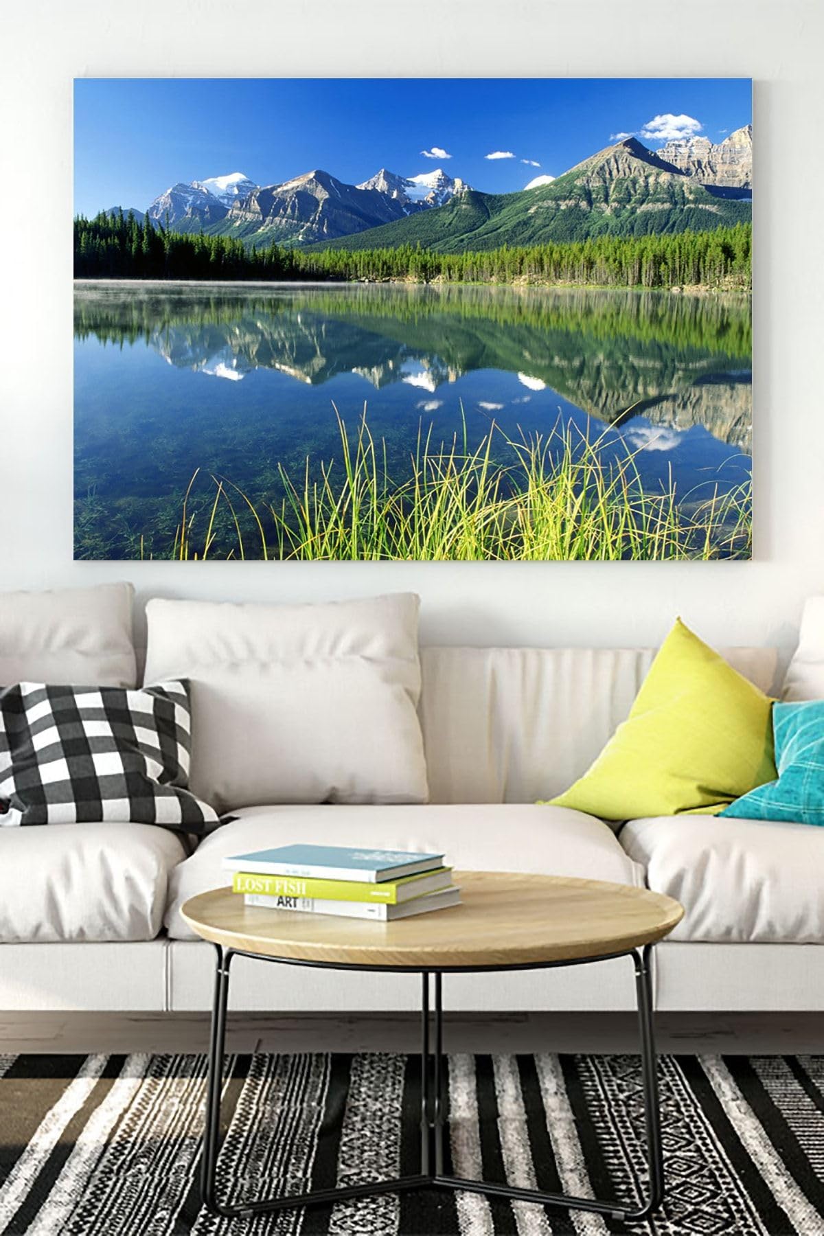 Postermanya (pster15855) Dağ Ve Göl Manzara Kanvas Tablo 50 x 70
