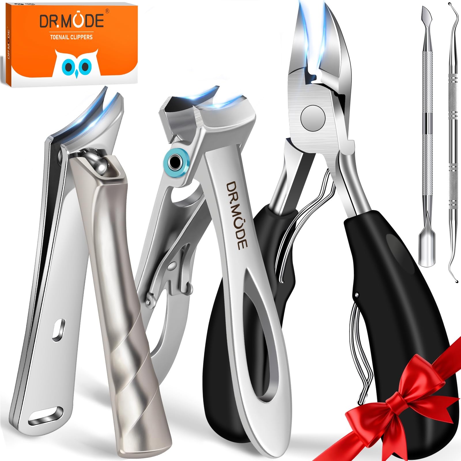 DRMODE Toenail Clippers for Seniors Thick Toenails, Angled Head Toe Nail Clippers for Men Thick Nails with Wide Opening, Heavy Duty Sharp Ingrown Toenail Clippers Nail Cutter Long Handle