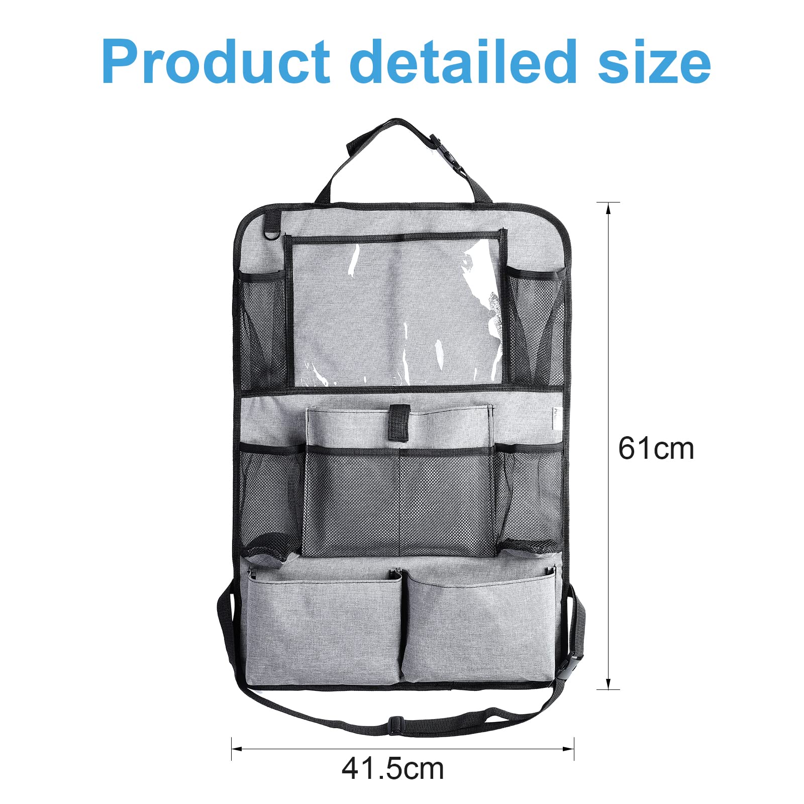 AiQInu Organizador para asiento trasero de automóvil con mucho espacio de almacenamiento, protector para niños (1 pieza)