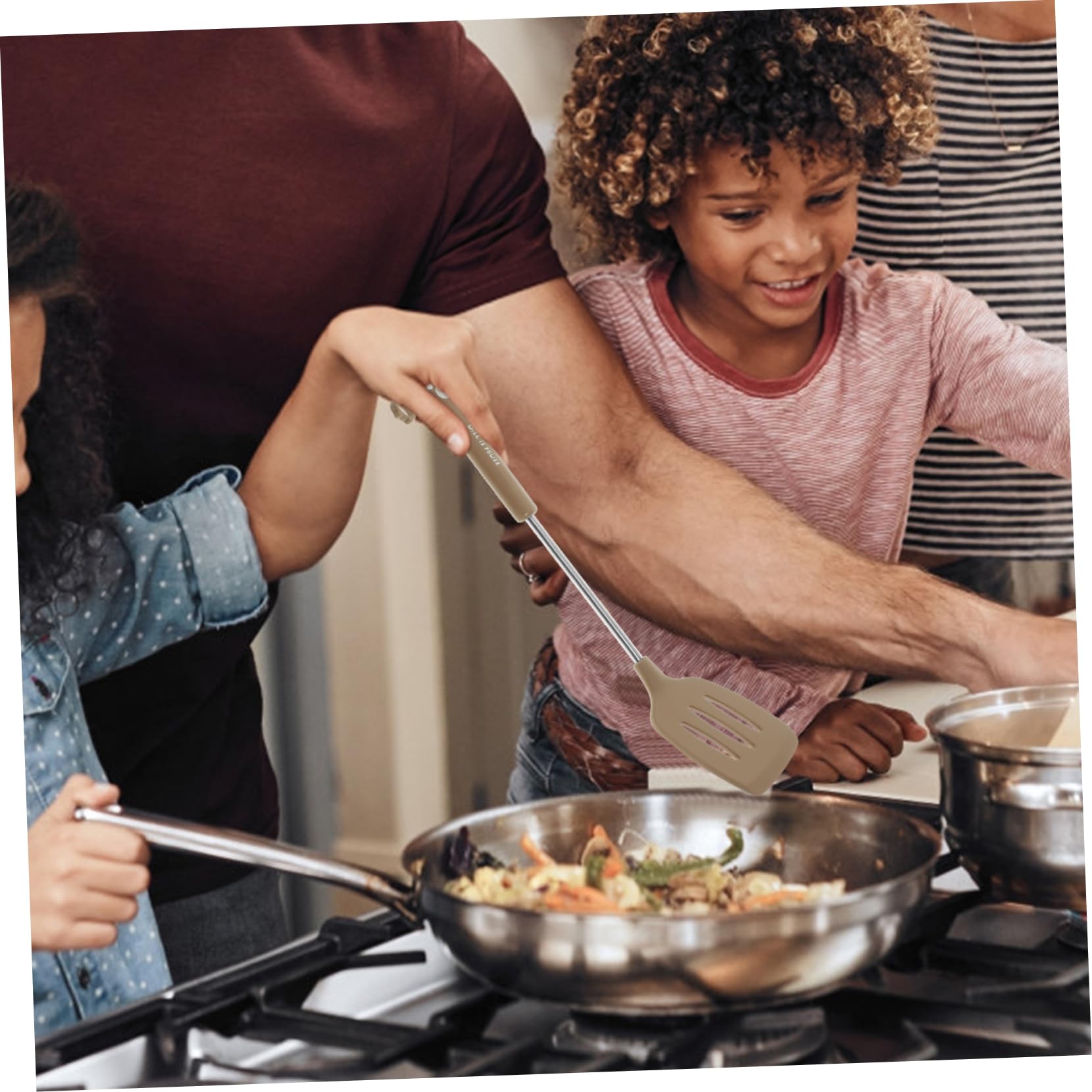 Amosfun 3 Pz Set Di Utensili Da Cucina in Silicone Spatola Per Friggere Riutilizzabile Spatola Wok Multifunzione Spatola Da Cucina Portatile Spatola Riutilizzabile Gel Di Silice