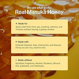 Clearbody Organics Manuka Honey Cream for Eczema & Dry Skin - Manuka Honey Ointment - Colloidal Oatmeal, Aloe & Natural Ingredients - Fast Relief Lotion for Reactive Skin - No Greasy Residue - 1 oz