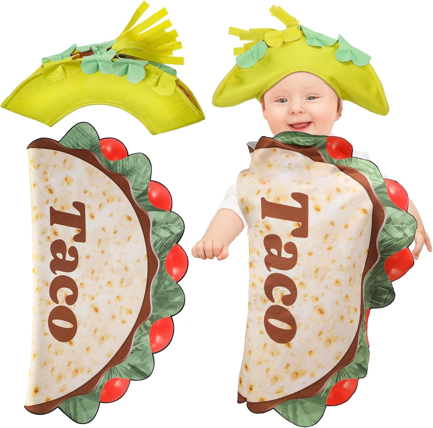 Disfraz de Taco para Bebés 0-6 Meses con Sombrero
