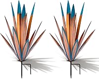 Vista 15 de Homight Escultura de agave grande de metal rústico, planta de agave para decoración de interiores al aire libre, decoración de césped al aire libre