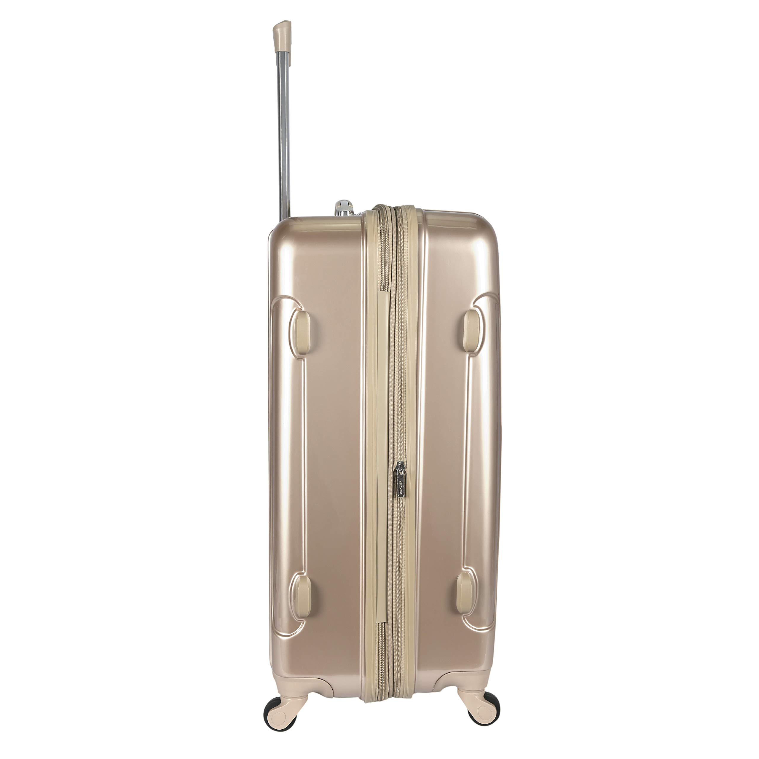kensie Women's Alma Hardside Spinner Luggage, Pale Gold, 3 Piece Set