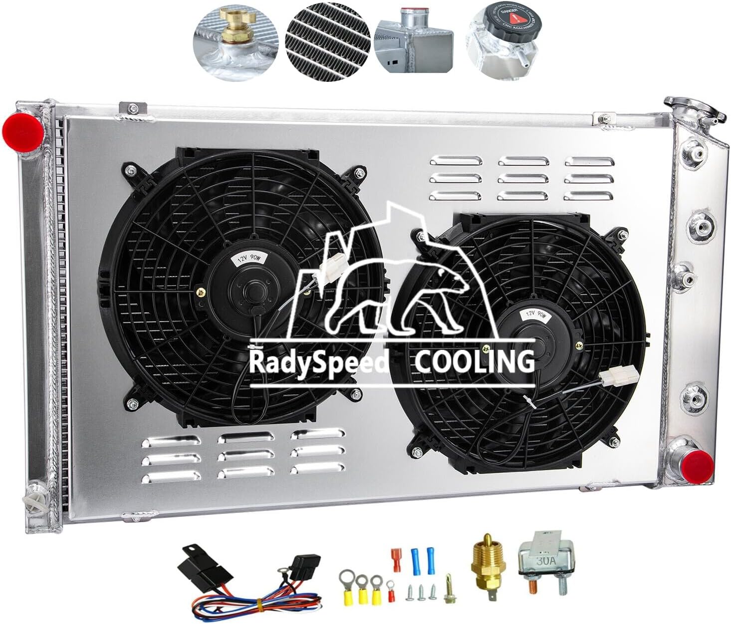 3 Row Radiator Shroud fan Thermostat fit 70-81 Chevy Camaro / 78-87 Monte Carlo