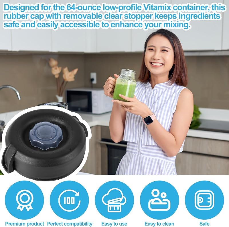 Capac de schimb Gosknor pentru blender Vitamix de 64 oz (aprox. 1,9 l), pentru vas cu profil jos, compatibil cu seria Professional Propel