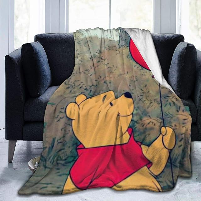 FASHIONDIY Winnie The Pooh Blanket Oversized Warm Adult Super Soft Blanket With Soft Anti-pilling Flannel For Adults & Kids 3D Print 50"x40"