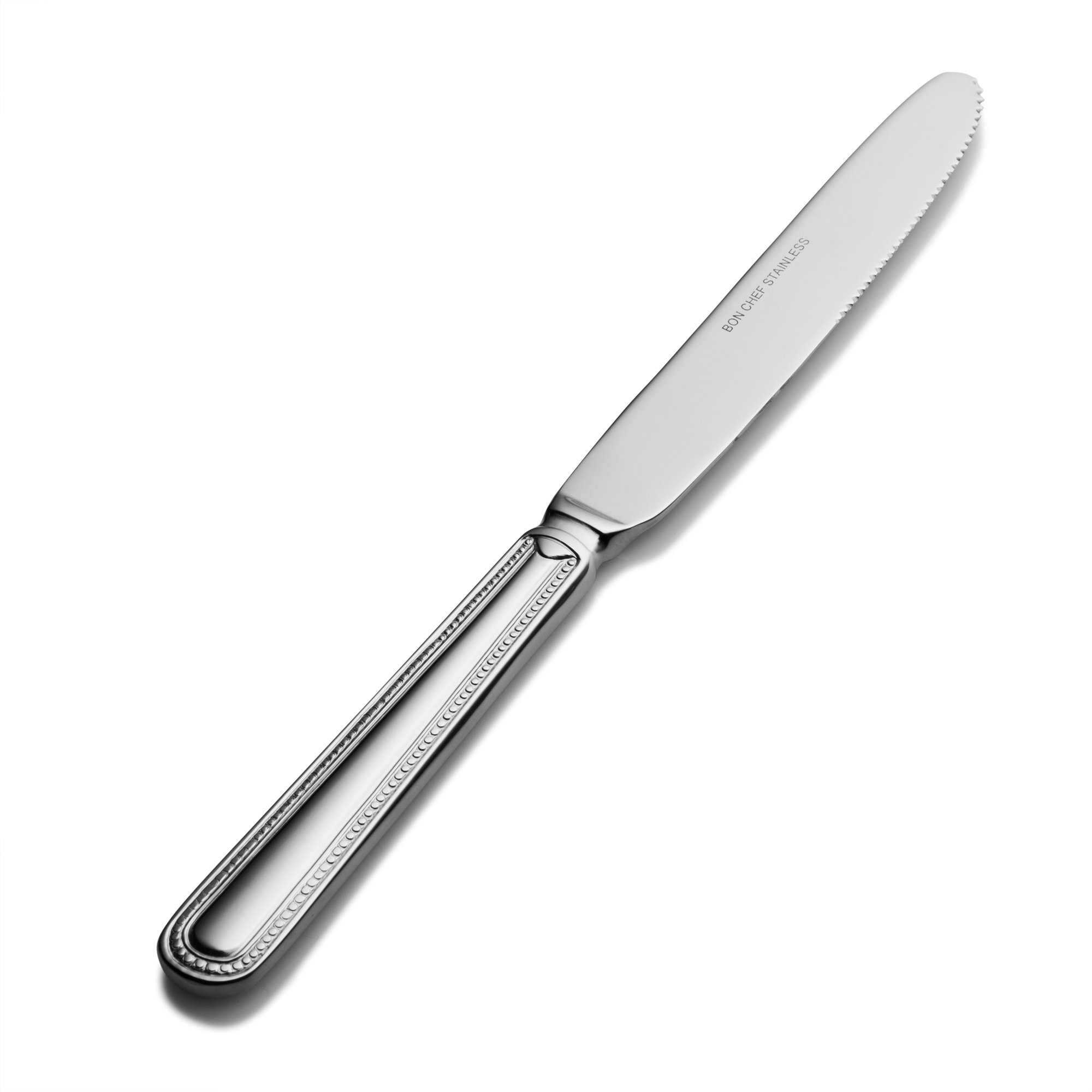 Bon Chef S711 Stainless Steel 18/8 Bolero Solid Handle Regular Dinner Knife, 9-7/32