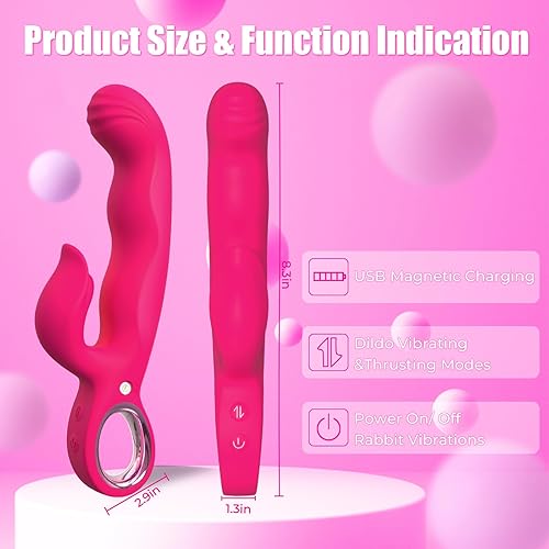 Miniatura 5 de Vibrador de empuje para adultos, juguetes sexuales 3 en 1, vibrador de punto G con dedo para mujeres, juguetes sexuales - 7 modos de empuje y 7