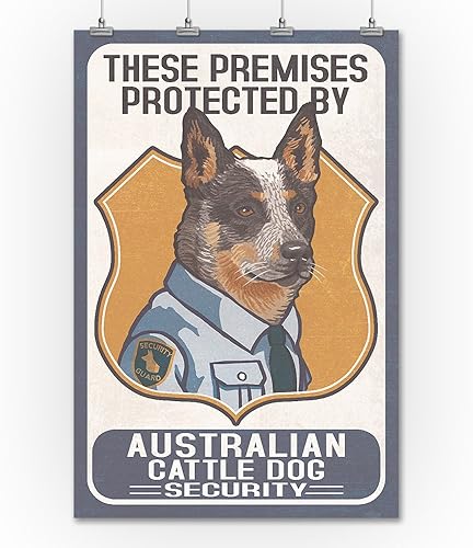 Miniatura 2 de Australia Ganadero Dog Security (36 x 54 pulgadas, impresión de galería Giclée Gallery, póster de viaje para decoración de pared)