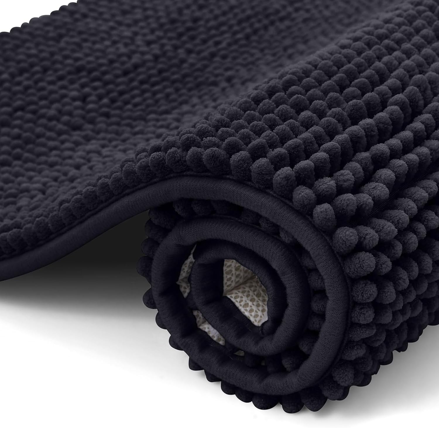 smiry Non Slip Chenille Bath Mat, Extra Soft Bathroom Mat, Super Absorbent Fluffy Bath Mats for Bathroom, Machine-Washable Quick Dry Bath Rug Foot Mat, 40 x 60 cm, Grey — view 37