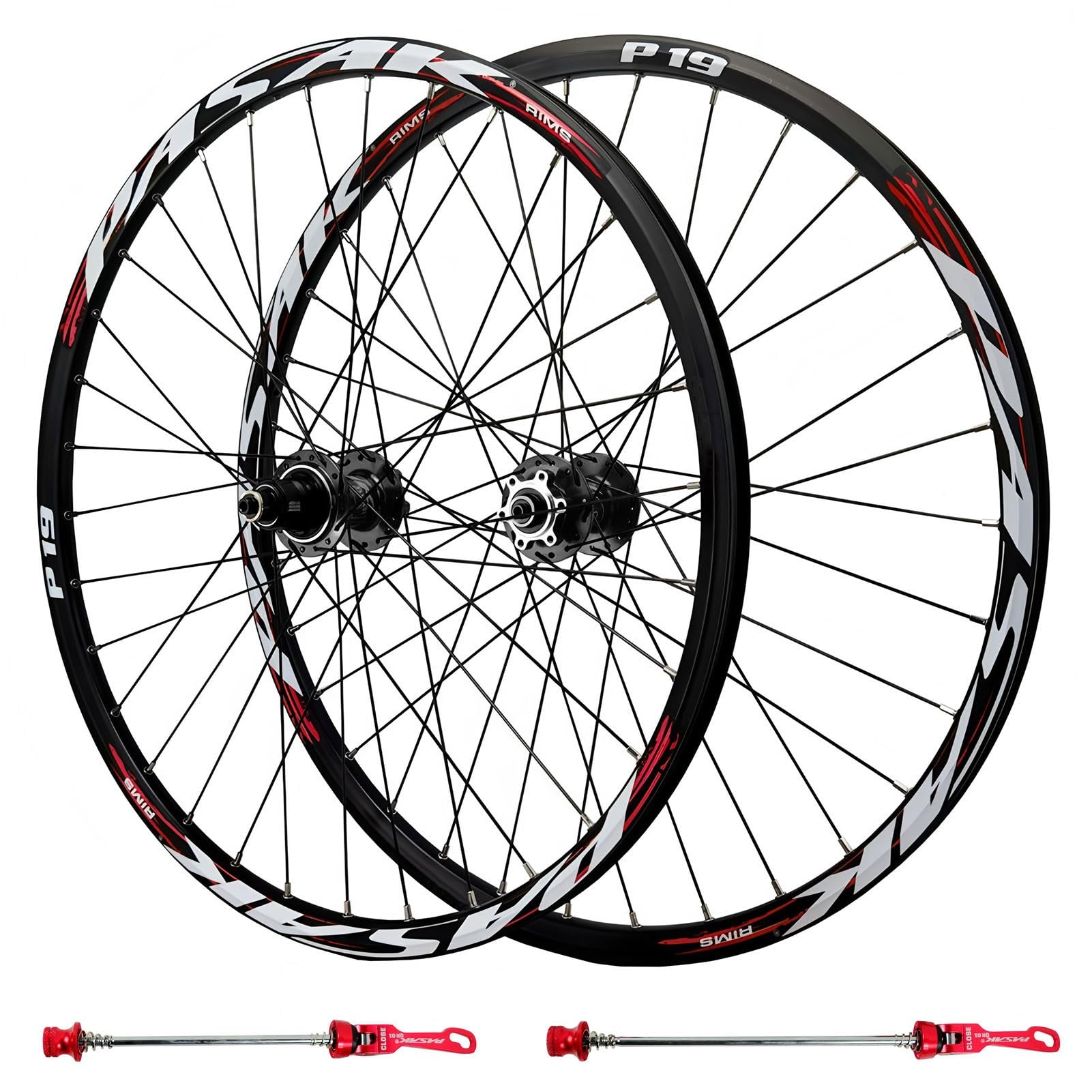 AuroraXQ XD-Hub koła MTB 26, 27,5 i 29 cali dla 11-12 prędkości, obręcz ze stopu aluminium, hamulce tarczowe z szybkozłączką, 32 otwory (czerwone, 27,5 cala)