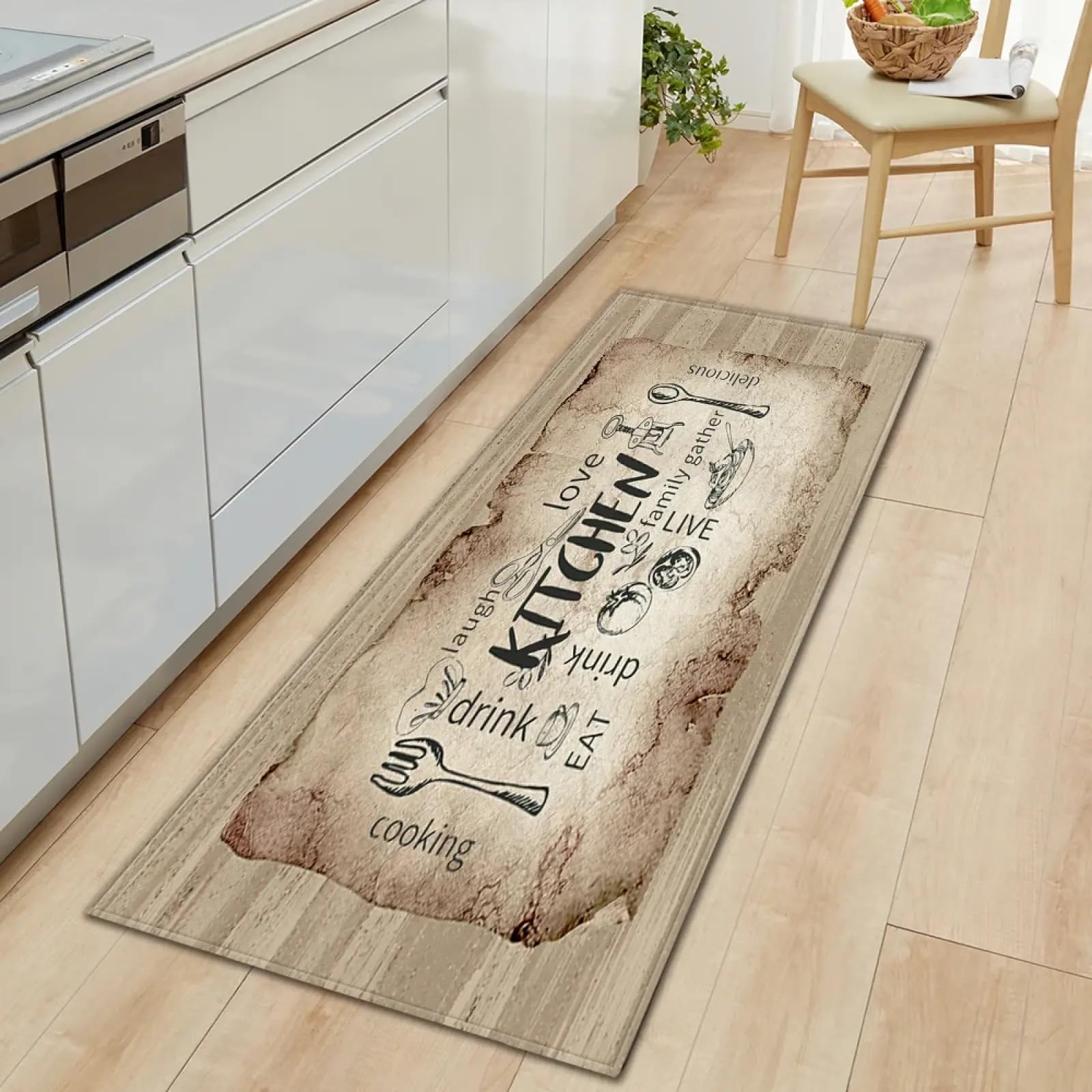 Tapis de cuisine antidérapant 80x230cm grand format pour couloir et sol de maison