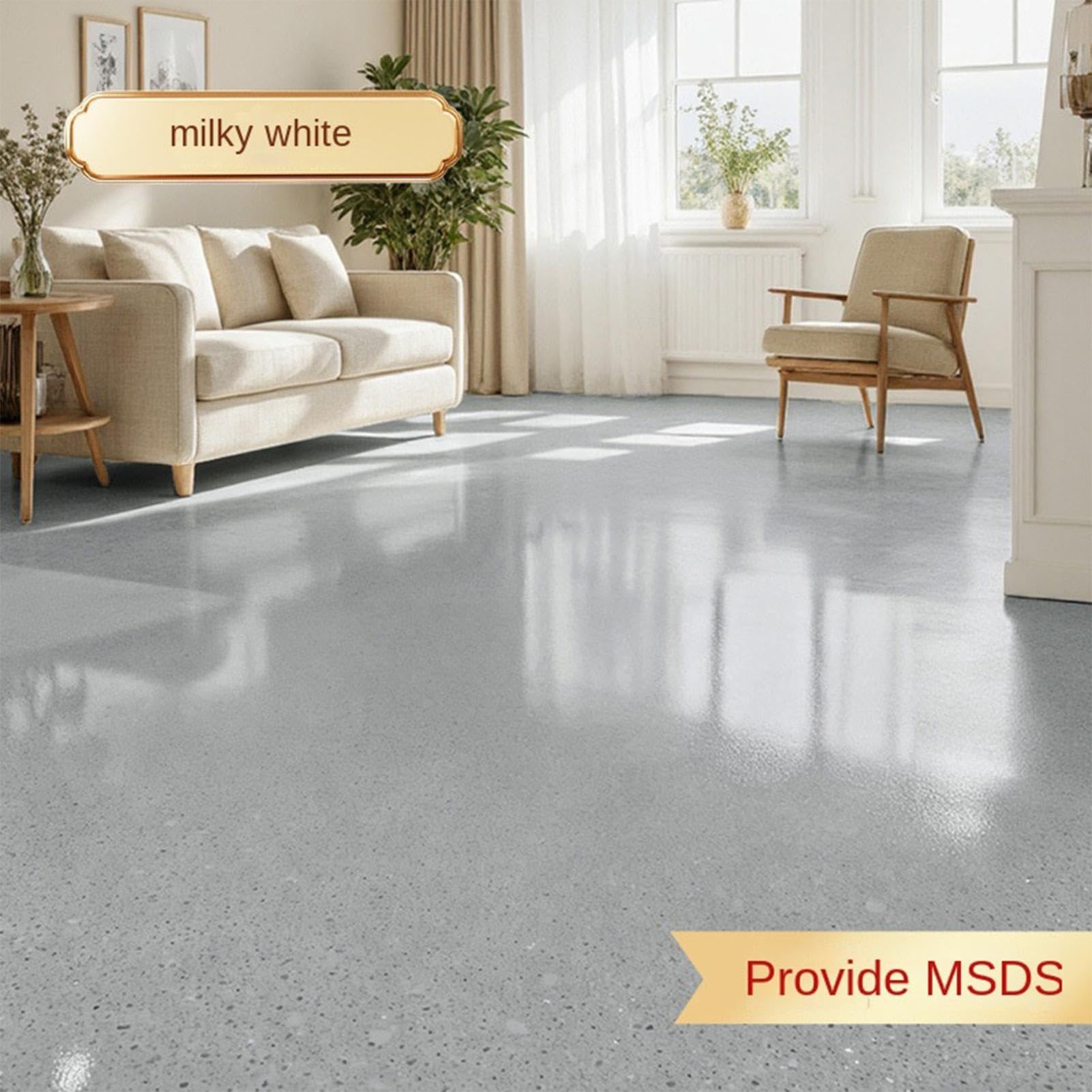 Rivestimento epossidico per pavimenti, composto autolivellante antiscivolo | Rivestimento del pavimento di effetto marmo di 13x11x13cm per il passaggio pedonale della cucina dell'officina della stanza