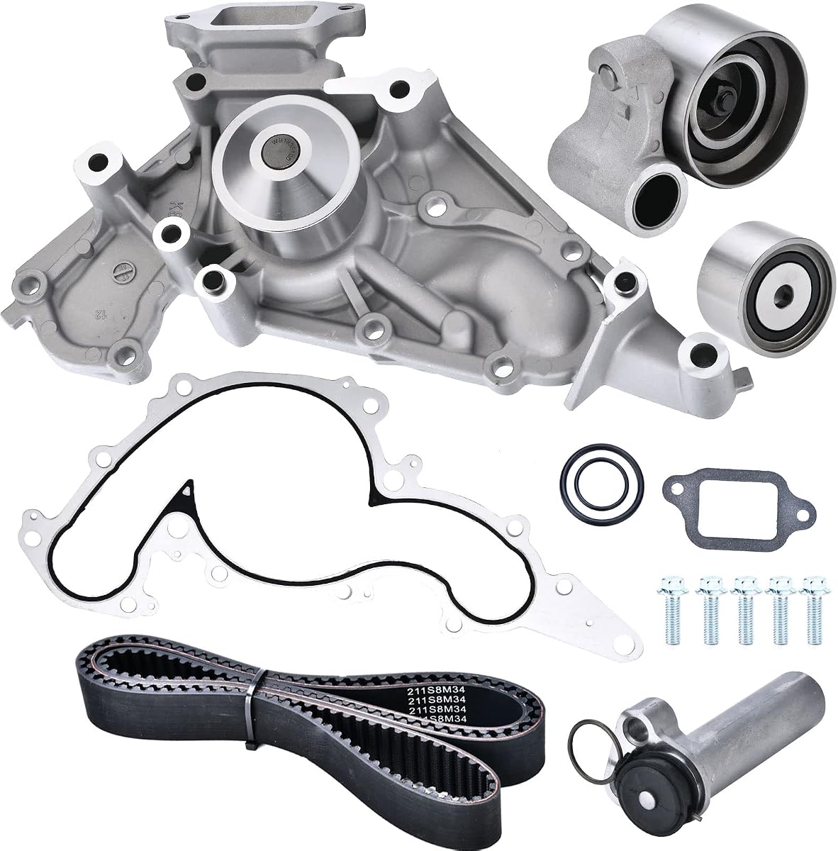 Timing Belt Kit Water Pump fits 2002-2010 Tundra Sequoia 4Runner GX470 4.7L | Compatible with Toyota Land Cruiser, Lexus SC430 LX470 LS430 GS430, V8 Engine, TKT021 TCKWP298