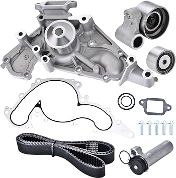 Timing Belt Kit with Water Pump Compatible with 2002-2010 Toyota Tundra Sequoia Land Cruiser 4Runner Lexus SC430 GX470 LX470 LS430 GS430 4.3L 4.7L V8 Engine Replaces # TKT021 TCKWP298