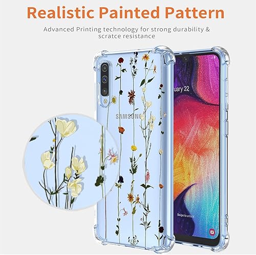 Miniatura 3 de GTBDEKI SM-A505U - Funda para Samsung Galaxy A50Samsung A50SGalaxy A30S, funda con protector de pantalla, funda transparente con patrones de jardín