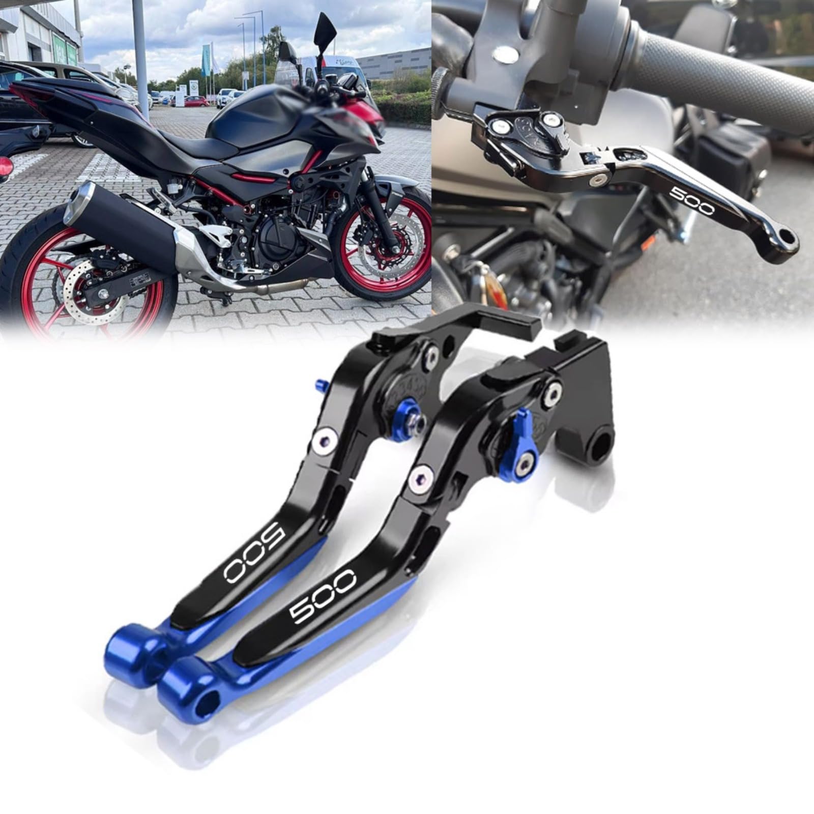 Poignée de frein CNC bleu Ninja 500 SE en aluminium usiné haute qualité