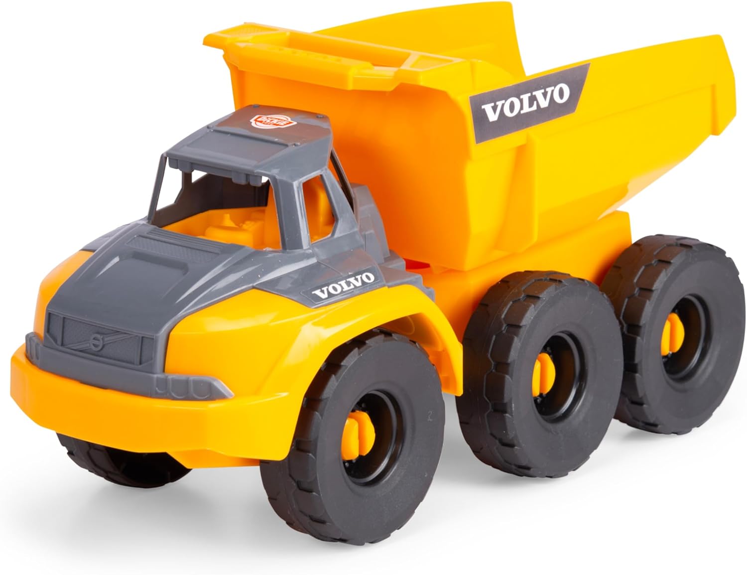 Dickie Toys Volvo Tough Hauler Dump Truck (26 cm) - Dump Truck Toy for Children from 3 Years with Freewheel and Mobile Loading Area, Suitable as Sand Toy